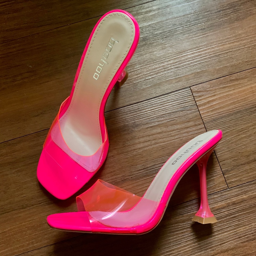 Barbie Pink peep toe mules